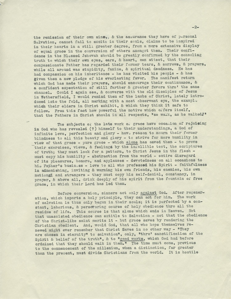 trascription of 1814 letter